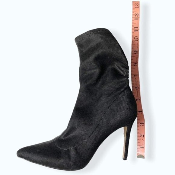 𝅺Badgley Mischka Stiletto Boots Jewel Ronny Shimmer Pointed Toe Evening Sock - Picture 9 of 11